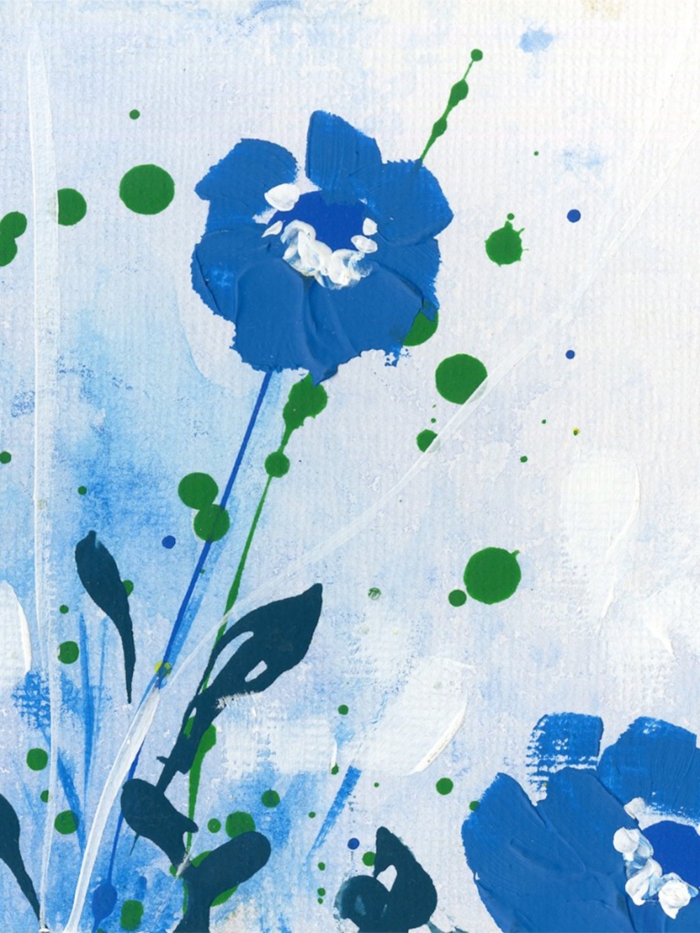 Original Acrylic Floral Paintings on art panel - Dreaming In Blue 17